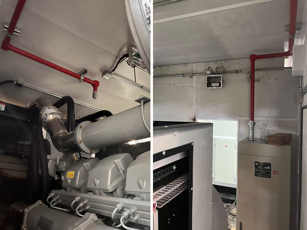 柴油發(fā)電機(jī)組儲(chǔ)能集裝箱氣體滅火系統(tǒng)，念海消防為英泰集團(tuán)產(chǎn)品安全保駕護(hù)航