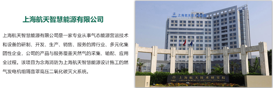 上海航天能源燃?xì)獍l(fā)電機組隔音罩高壓二氧化碳滅火系統(tǒng)